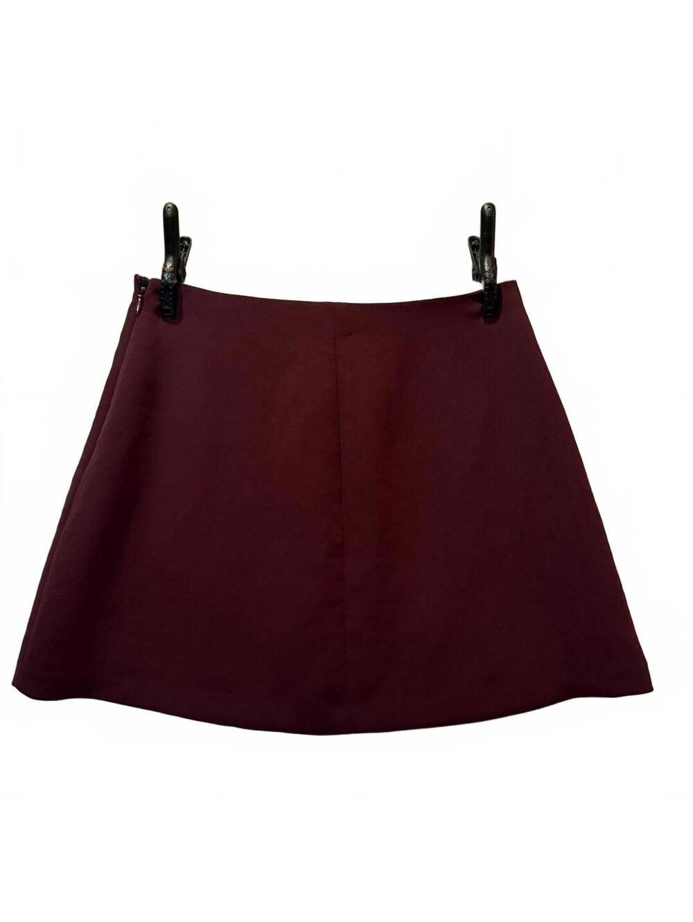 Wilfred Aritzia Burgundy Mini Skirt Size 2 Minimalist Pocket Detail